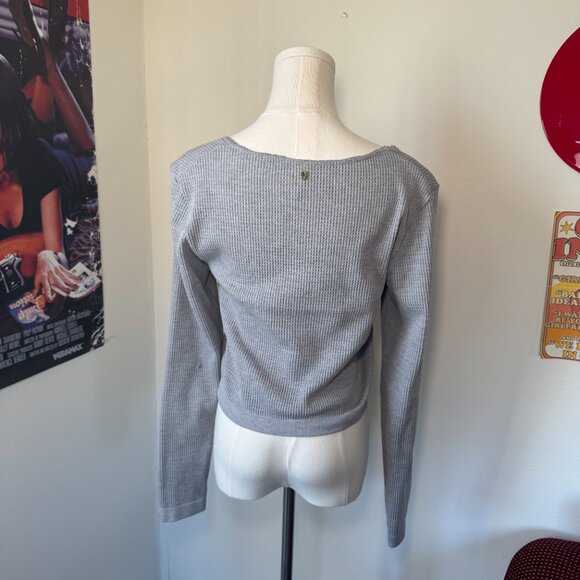 Fabletics Waffle Knit Long Sleeve Cropped Workout Shirt - Picture 5 of 14